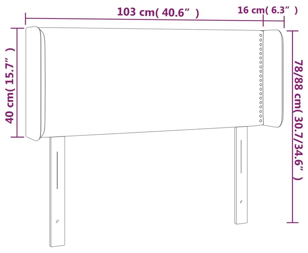 vidaXL Κεφαλάρι Κρεβατιού LED Taupe 103x16x78/88 εκ. Υφασμάτινο