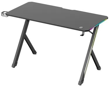 POWERTECH gaming γραφείο PT-1498 με RGB φωτισμό, 120x60x75cm, μαύρο