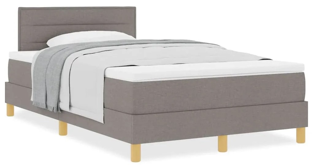 vidaXL Κρεβάτι box spring με στρώμα Taupe 120 x 200 cm ύφασμα