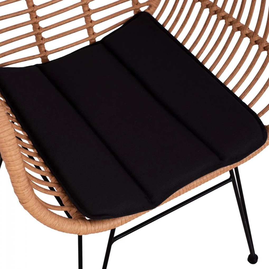 Καρέκλα - Πολυθρόνα ALLEGRA C5450 Μεταλλική με Wicker Μπέζ και Μαξιλάρι 57,5x59x81Υ εκ. 57.5x59x81 εκ.