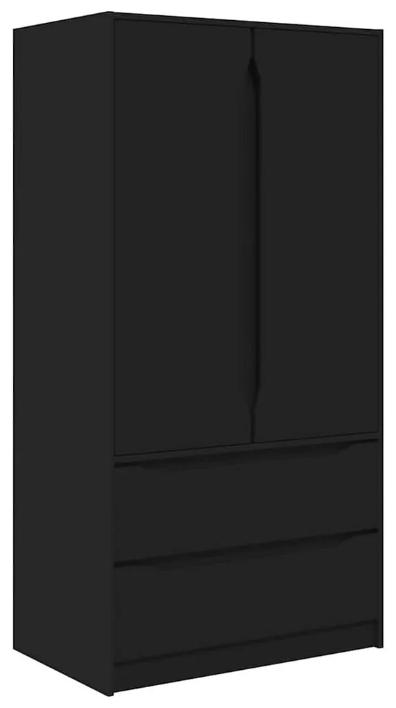 vidaXL Ντουλάπι Μπάνιου Μαύρο 79,5 x 49 x 156 εκ Επεξεργασμένο ξύλο