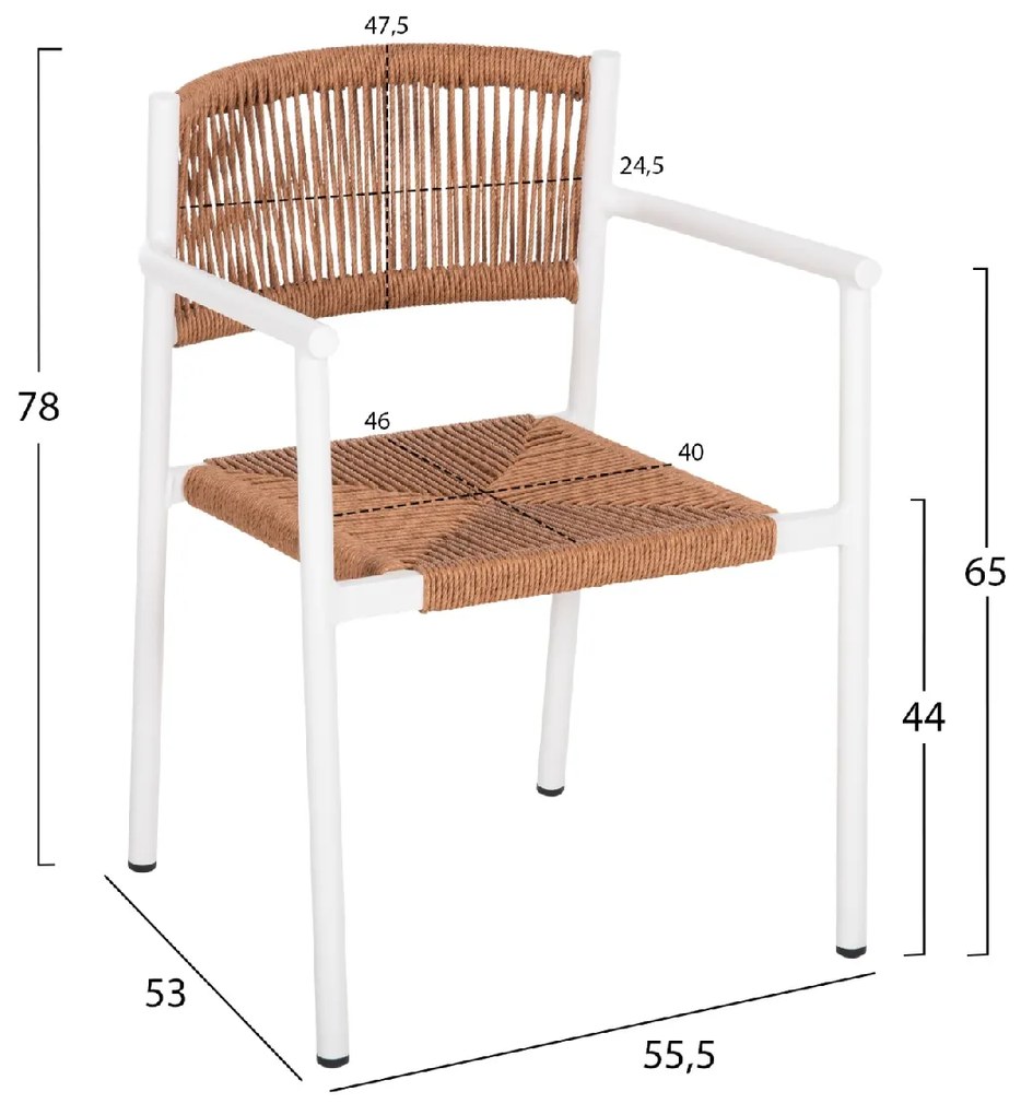 ΠΟΛΥΘΡΟΝΑ ΑΛΟΥΜΙΝΙΟΥ STER HM5786.11 ΛΕΥΚΗ-ΣΥΝΘ.RATTAN ΜΠΕΖ 55,5x53x78Υεκ.