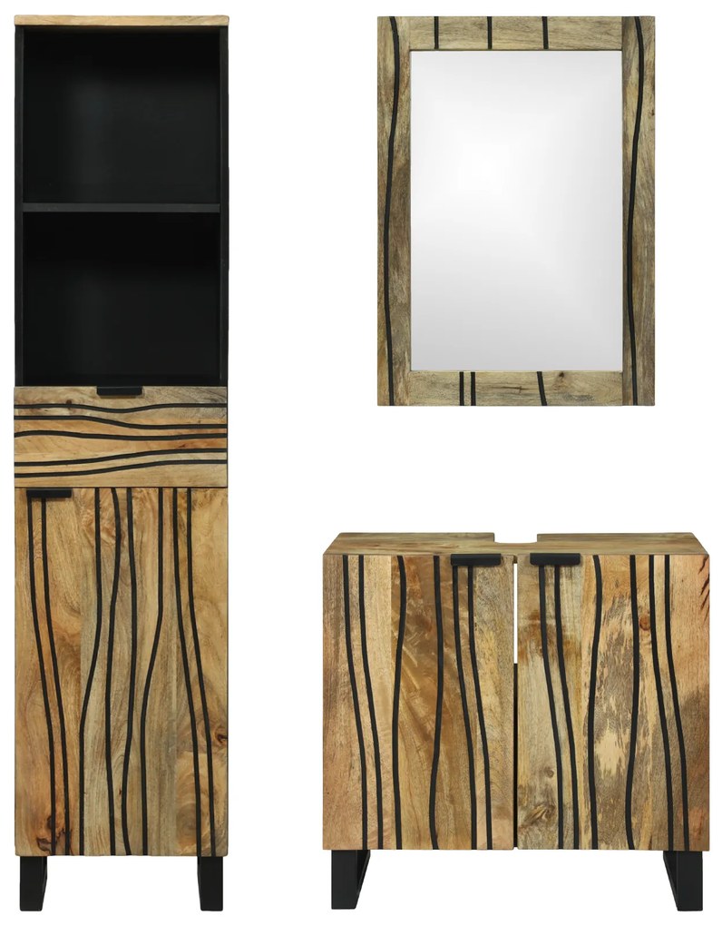 vidaXL Σετ Επίπλων Μπάνιου με συρτάρι 3 pcs Καφέ 38 x 33 x 160 εκ.