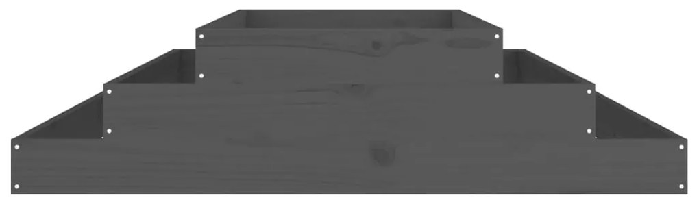 vidaXL Ζαρντινιέρα Γκρι 110 x 110 x 27 εκ. από Μασίφ Ξύλο Πεύκου