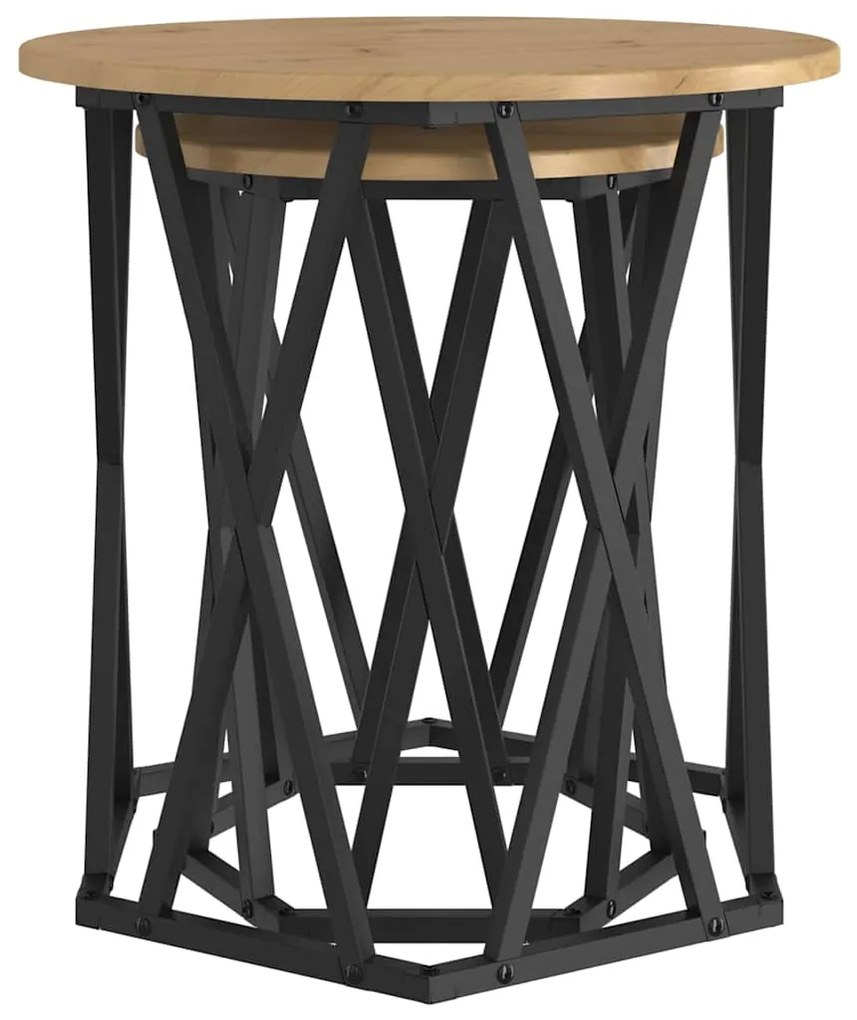 vidaXL Τραπεζάκι σαλονιού 2 pcs Artisan Oak