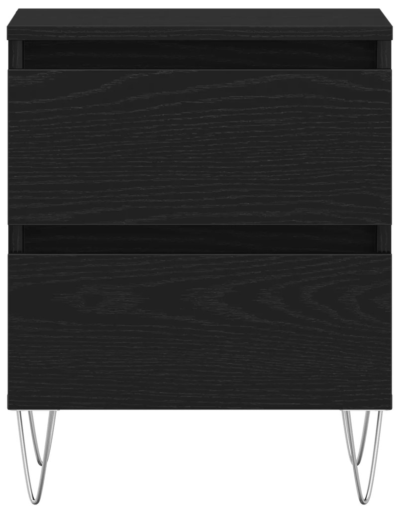 vidaXL Κομοδίνα 2 τεμάχια Μαύρη Δρυς 40x35x50 εκ Επεξεργασμένο Ξύλο