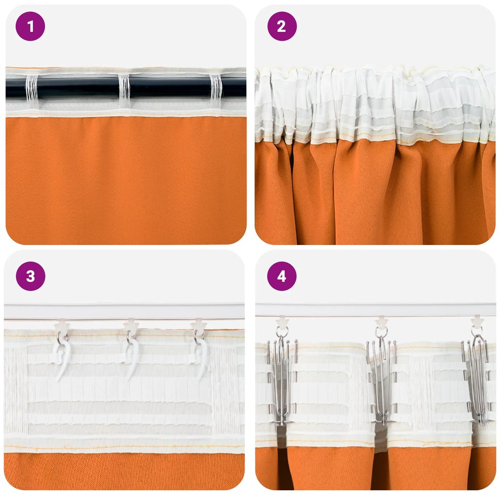 vidaXL Κουρτίνες 2 pcs Φωτεινό Πορτοκάλι 140 x 140 cm Πολυεστέρας