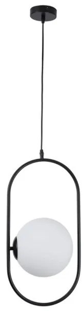 Κρεμαστό Φωτιστικό Οροφής Αλουμίνιο Hamburg H160 Φ25 Globostar-591-Μαύρο 00591