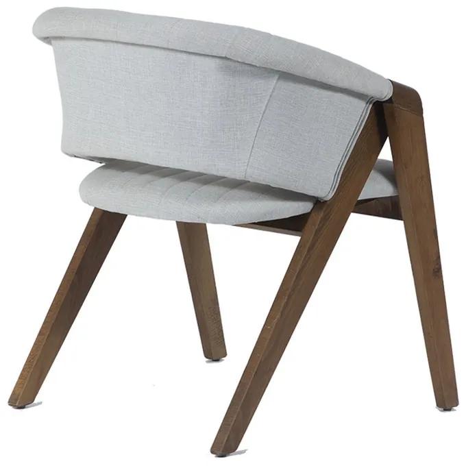 Artekko Καρέκλα VOLK PLUS  καρυδί ξύλο με γκρι ύφασμα (49x49x70)cm