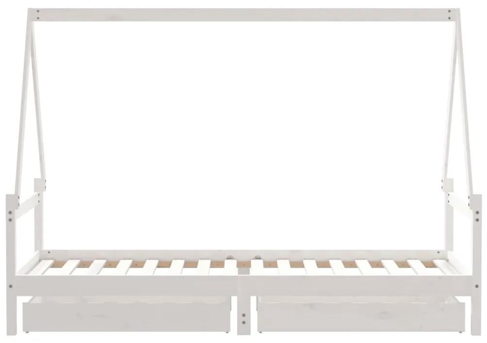 vidaXL Πλαίσιο Παιδικού Κρεβατιού Συρτάρια Λευκό 80x200εκ. Ξύλο Πεύκου