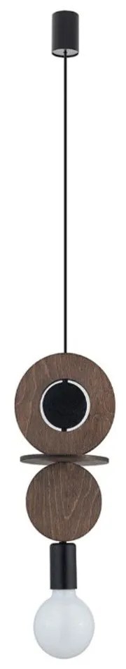 Φωτιστικό Οροφής Drops Wood C 11175 16x216,5cm 1xE27 25W Walnut-Black Nowodvorski