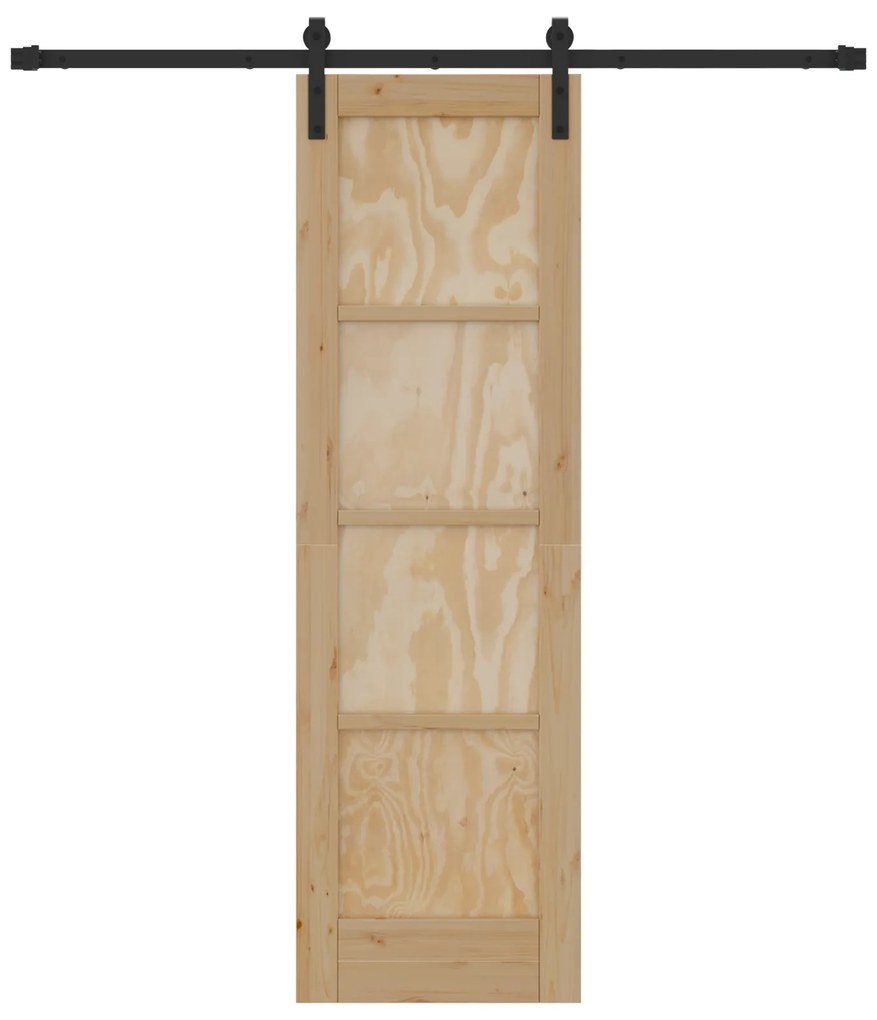 vidaXL Συρόμενη Πόρτα με Σετ Υλικών 61x198.5 cm Συμπαγές Ξύλο Πεύκου
