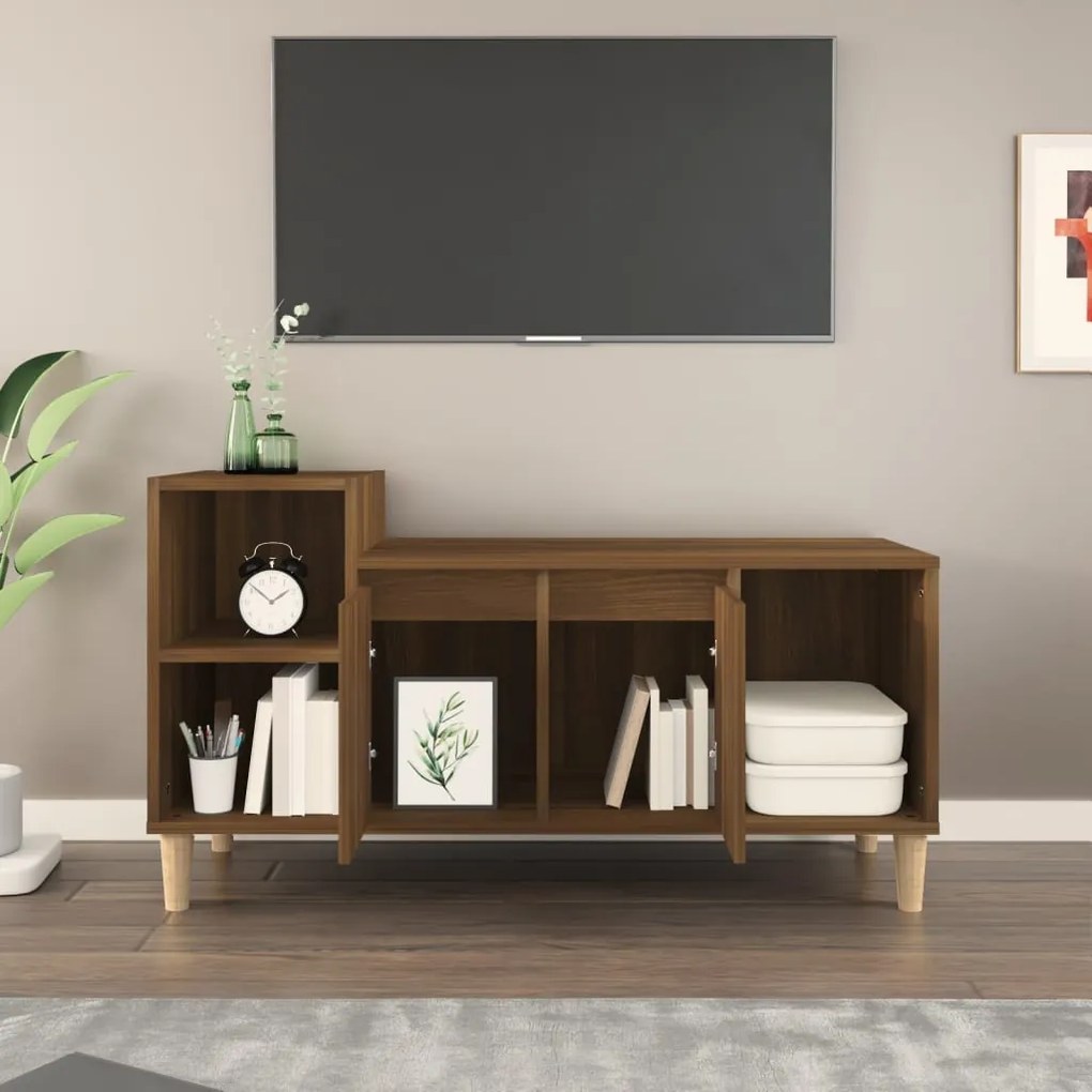 vidaXL Έπιπλο Τηλεόρασης Καφέ Δρυς 100x35x55 εκ. Επεξεργασμένο Ξύλο