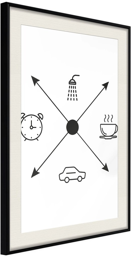 Αφίσα - Morning Routine - 30x45 - Μαύρο - Με πασπαρτού