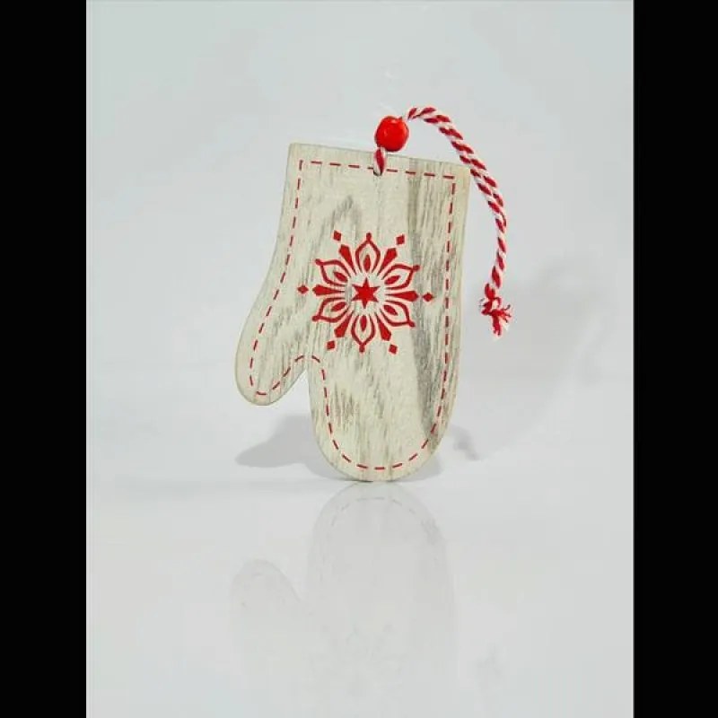 Magic Christmas Γάντι Ξύλινο Με Κόκκινα Σχέδια 7.5*10.5*0.5cm 600-40449