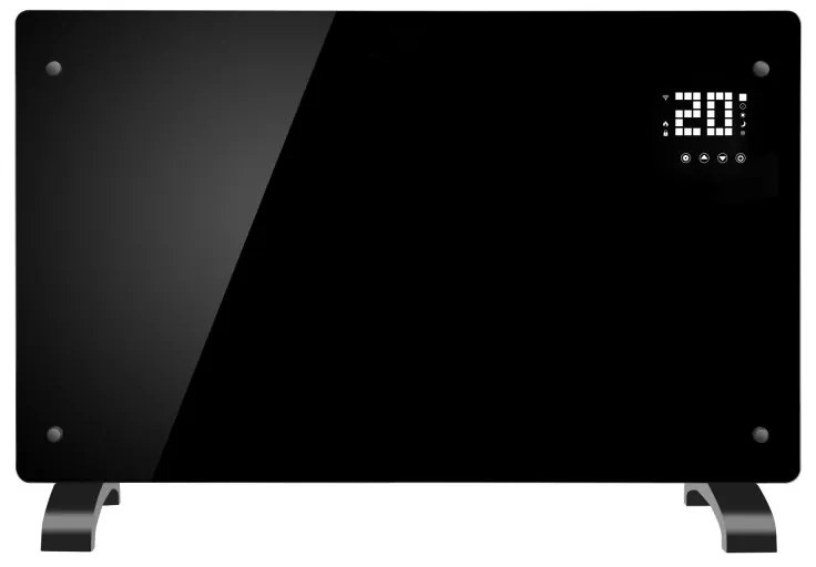 Σόμπα Convector Elite WGPHD-22, 2200W, Γυάλινο πάνελ, 50 C, Wi-Fi, Χρονοδιακόπτης, Οθόνη LED, Μαύρο