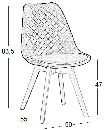 ΚΑΡΕΚΛΑ ΤΡΑΠΕΖΑΡΙΑΣ ΞΥΛΙΝΗ 4ΤΜΧ BIANCA S BEIGE ΥΦΑΣΜΑ 50X55X83.5ΕΚ.