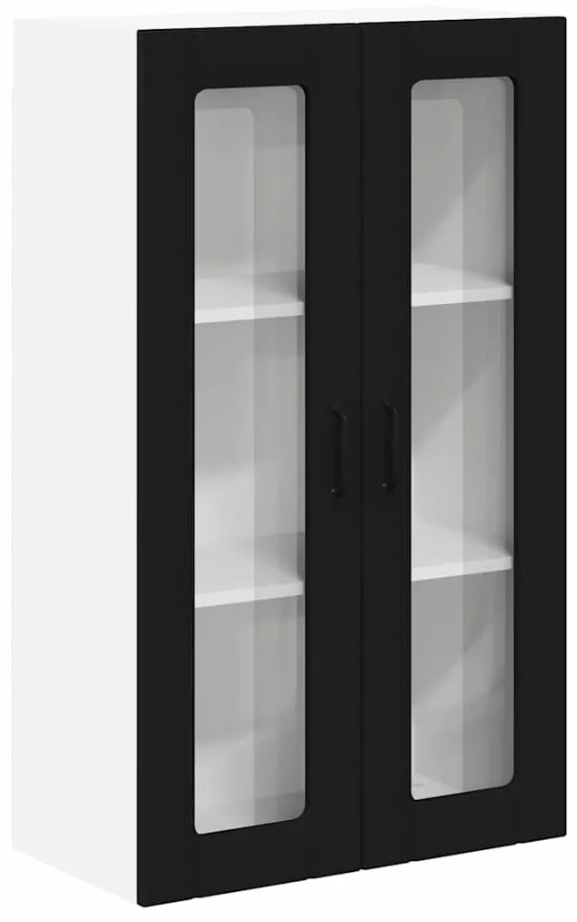 vidaXL Κρεμαστό ντουλάπι κουζίνας Επιτοίχιο Μαύρο 60 x 31 x 100 εκ.