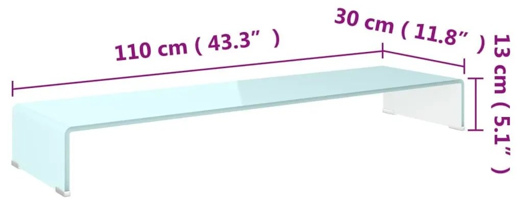 Βάση Τηλεόρασης/Οθόνης Πράσινη 100 x 30 x 13 εκ. Γυάλινη - Πράσινο