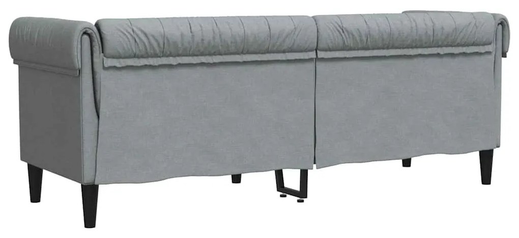 vidaXL Καναπές Chesterfield Ανοιχτό γκρι 201.5 x 74.5 x 74.5 εκατοστά