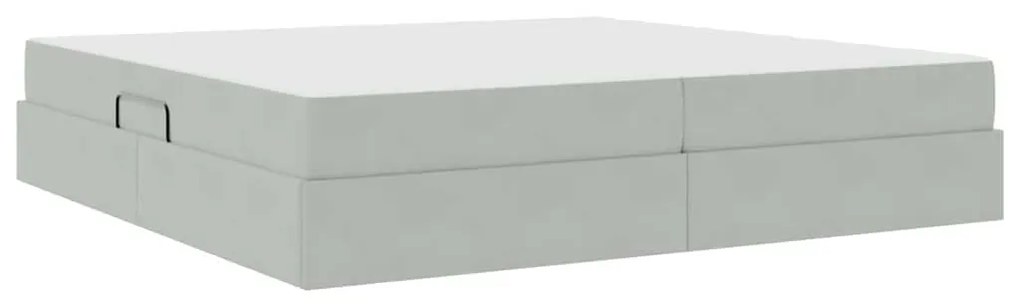 vidaXL Κρεβάτι με αποθηκευτικό χώρο και στρώμα με στρώμα Ανοιχτό γκρι