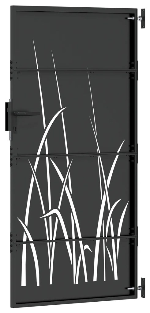 vidaXL Πύλη Κήπου Μαύρο 105 x 175 cm Ατσάλι με Επικάλυψη Πούδρας