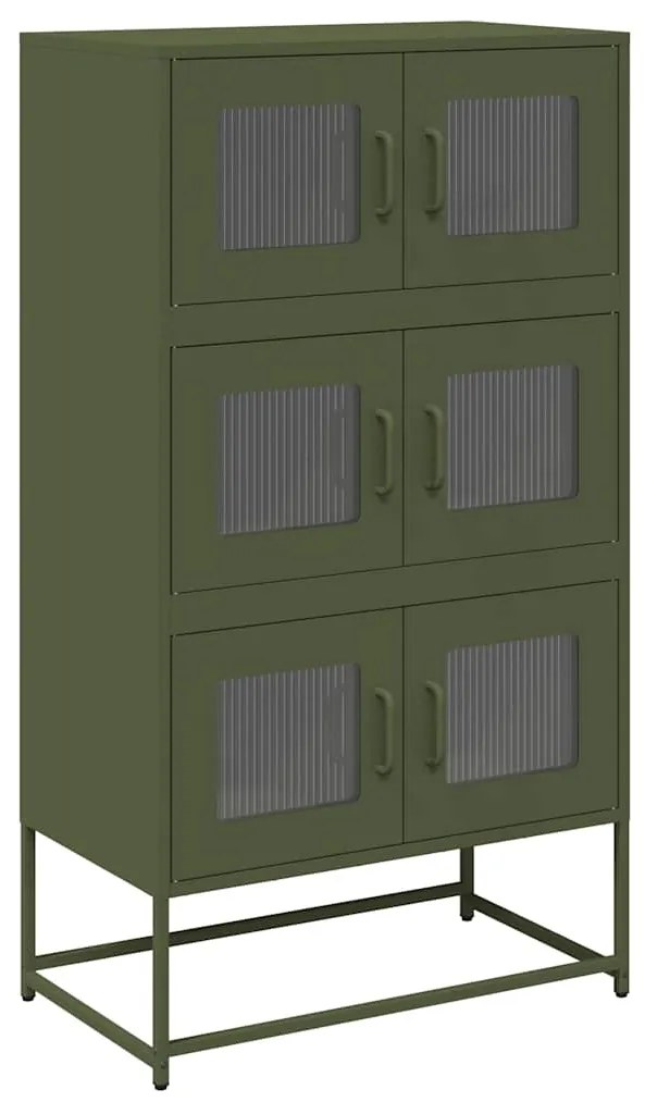 vidaXL Highboard Ελαιοπράσινο 68x39x123 cm Ατσάλι