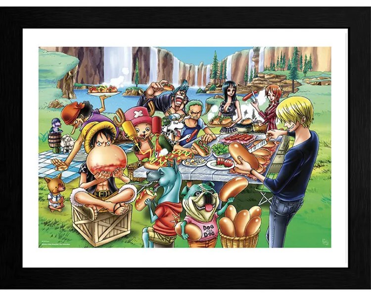 Κορνιζαρισμένη αφίσα One Piece - Hot Dog Party
