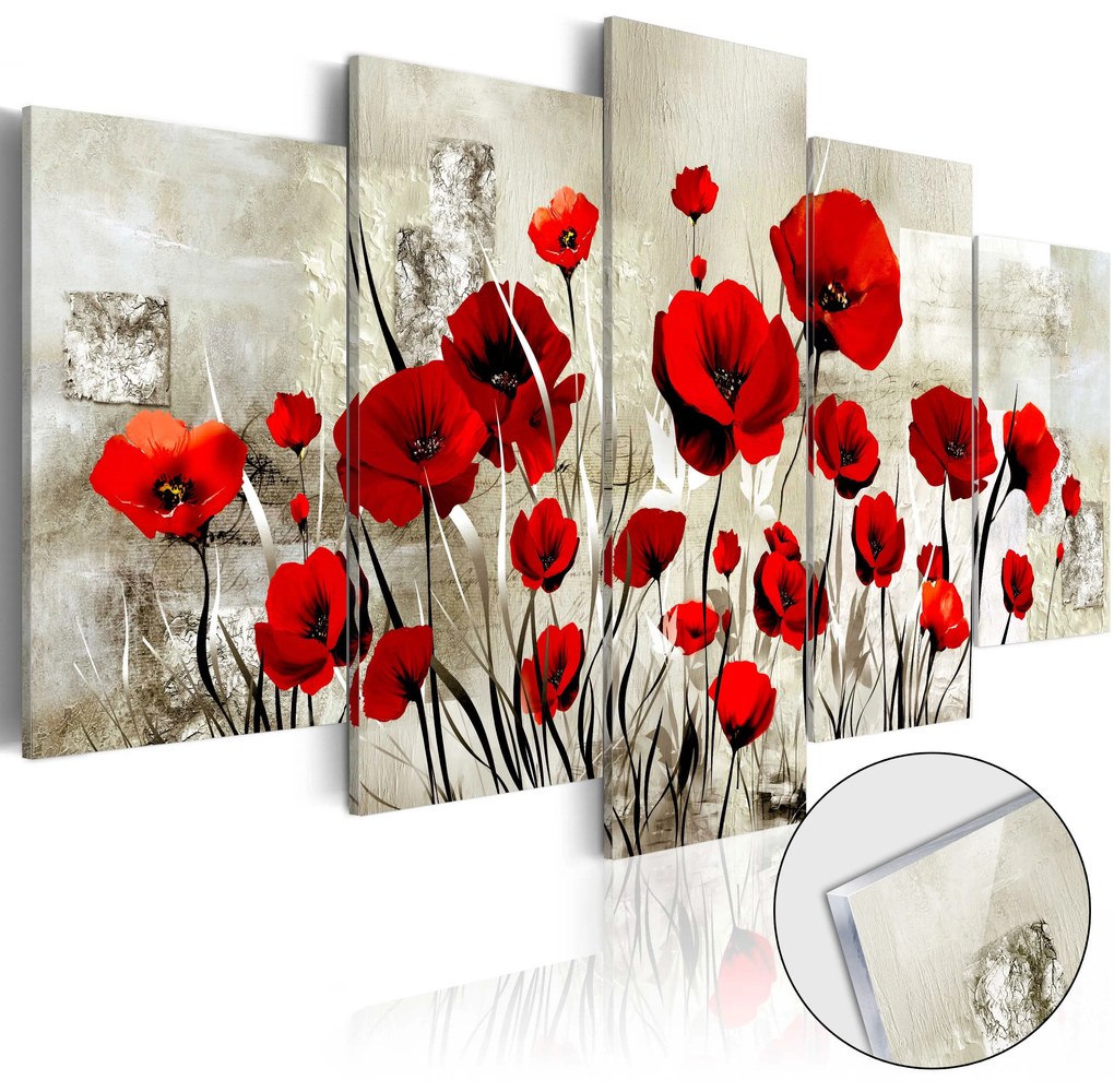 Πίνακας σε ακρυλικό γυαλί - Scarlet Field [Glass] - 200x100