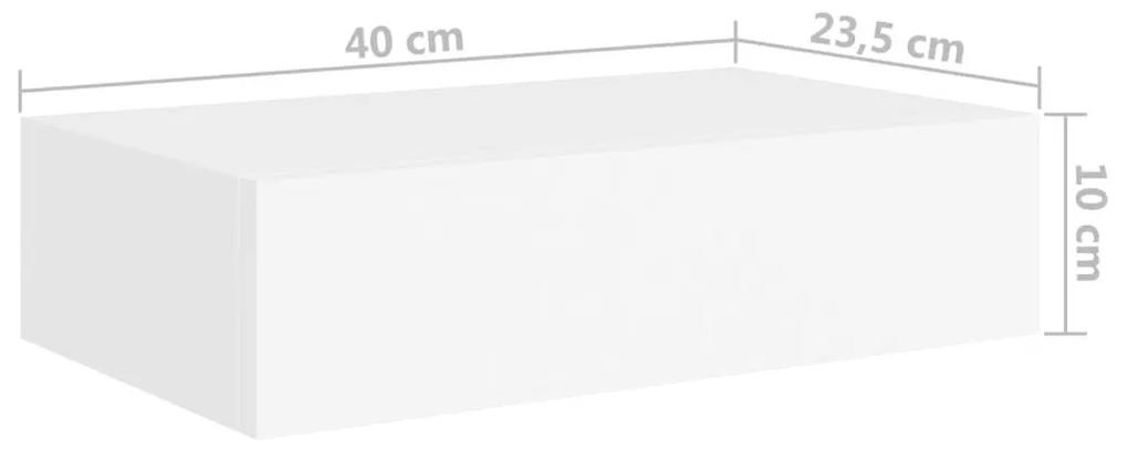 Ράφι Επιτοίχιο με Συρτάρι Λευκό 40 x 23,5 x 10 εκ. από MDF - Λευκό