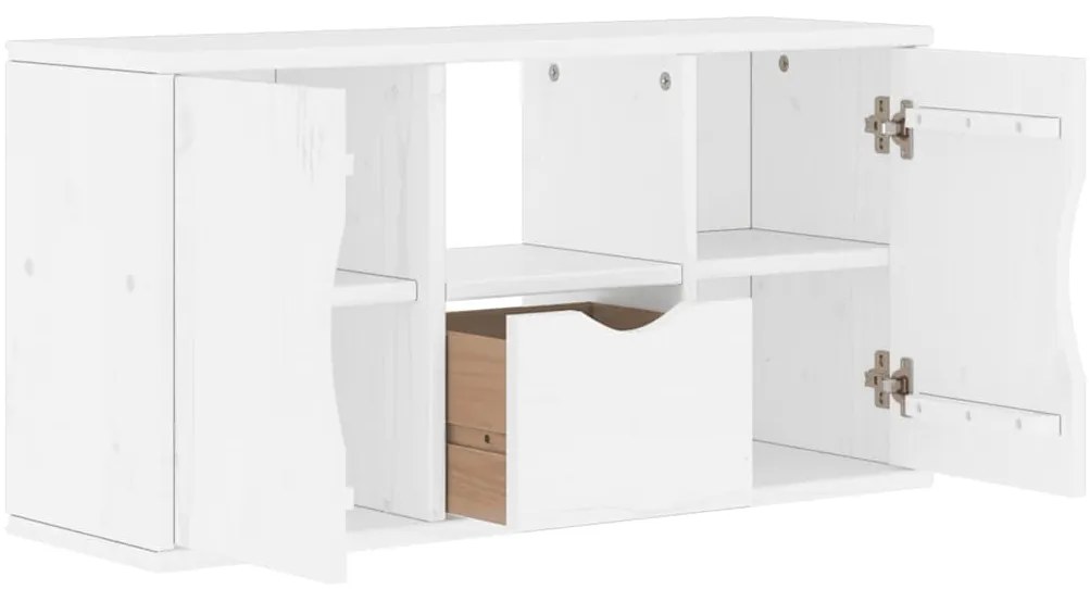 vidaXL Έπιπλο Τηλεόρασης με Συρτάρι ODDA Λευκό 79x24x40εκ. Ξύλο Πεύκου