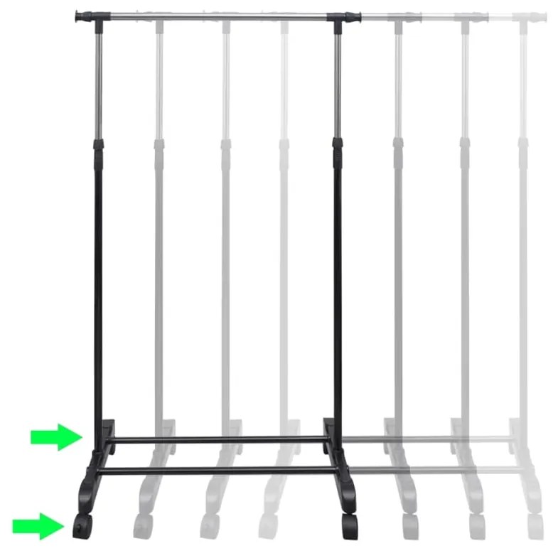 vidaXL Κρεμάστρες Ρούχων Δαπέδου Μονές 2 τεμ. Ρυθμιζόμενες