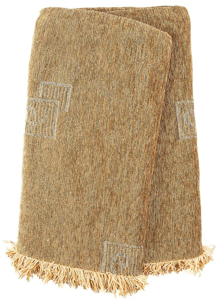 Ριχτάρι Σενίλ Ζακάρ Box Beige Μονοθέσιο