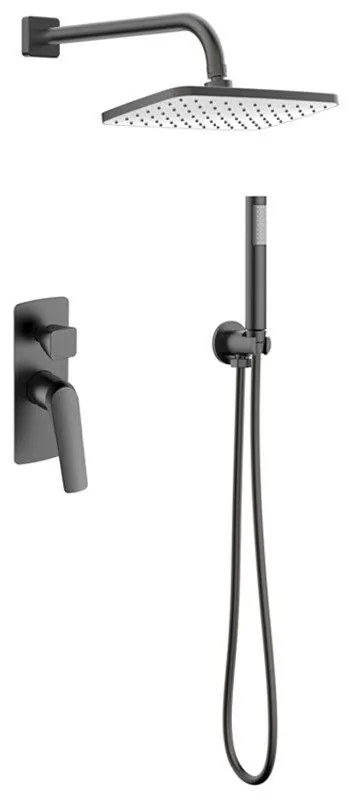 Σετ μπαταρίας εντοιχισμού ντους LEA Gun Metal S05022 KARAG
