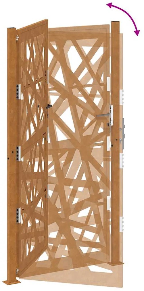Πύλη κήπου 105x205 cm από καιρικό χάλυβα Light Design - Καφέ