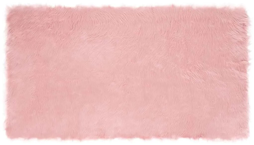 vidaXL Ψεύτικο Δέρμα Προβάτου Χαλί Tafalla Ροζ 60 x 110 cm Πολυεστέρας