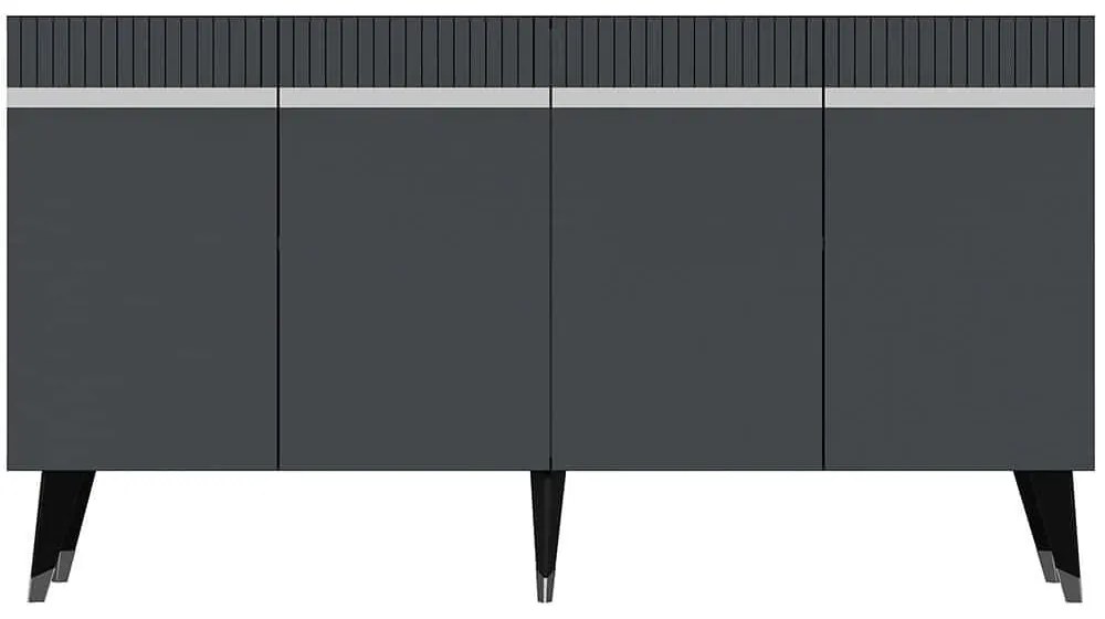 Μπουφές Defne 475OLV1738 150x40x80cm Anthracite-Silver Μοριοσανίδα, Μελαμίνη