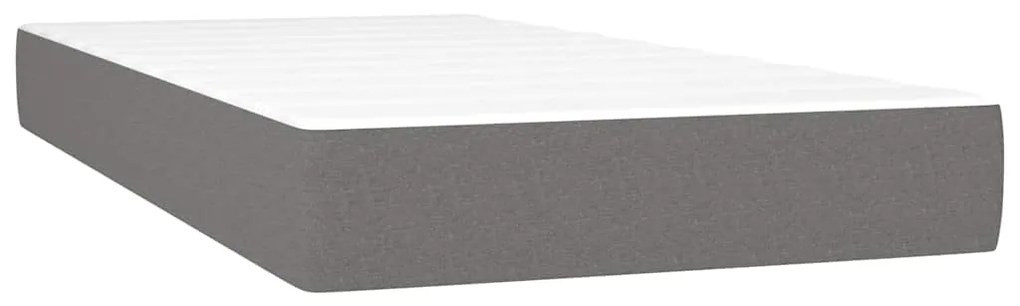 vidaXL Κρεβάτι Boxspring με Στρώμα Σκούρο Γκρι 120x190 εκ Υφασμάτινο