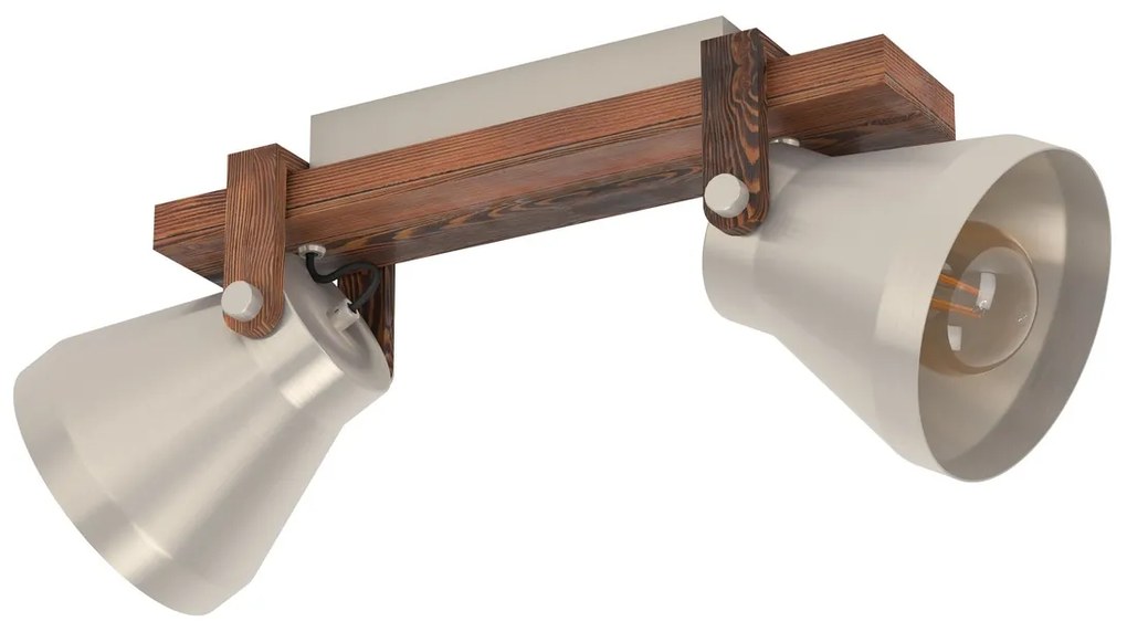 Φωτιστικό Σποτ Eglo 43949 CAWTON Ξύλο Φυσικό χρώμα (Wood Natural Finish)|Ασημί (Silver Coloured)