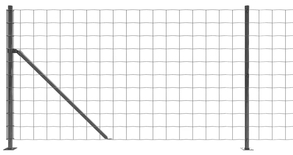 Συρματόπλεγμα Περίφραξης Ανθρακί 0,8x10 μ. με Βάσεις Φλάντζα - Ανθρακί
