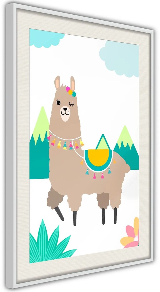 Αφίσα - Playful Llama - 20x30 - Χρυσό - Χωρίς πασπαρτού