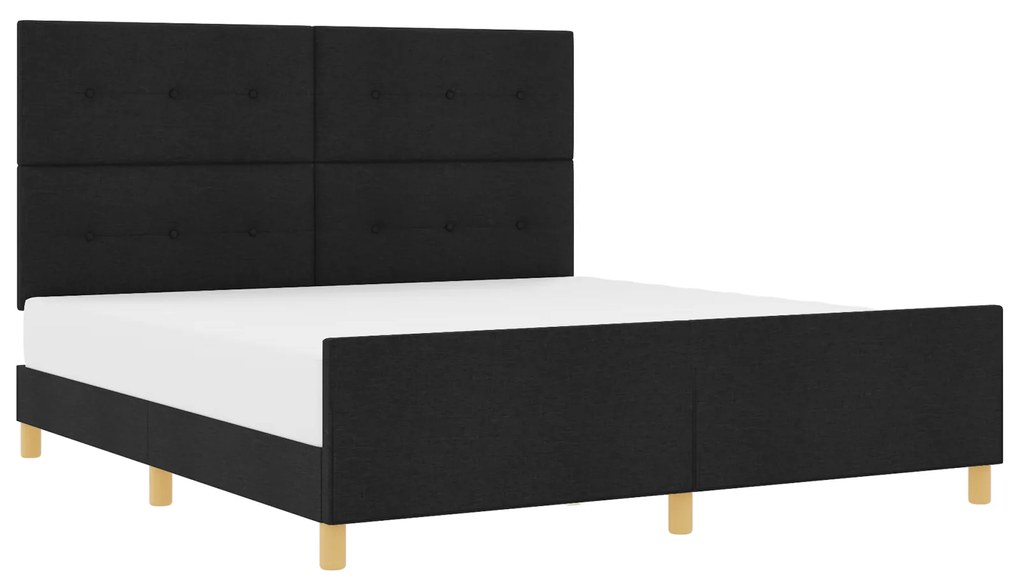 vidaXL Κρεβάτι Μαύρο 180x200 εκ Υφάσμα