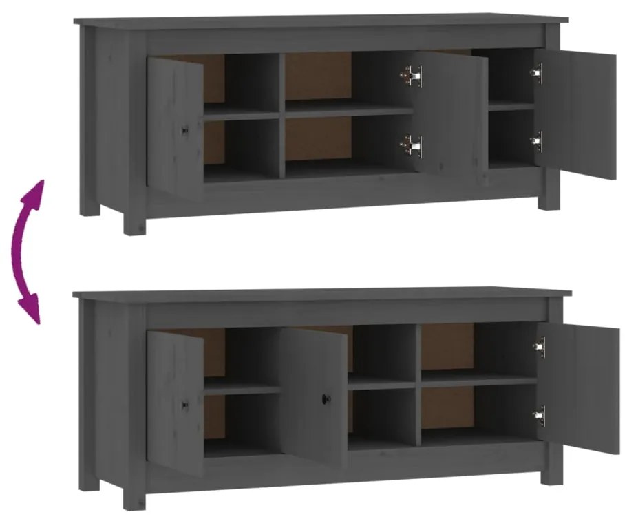 vidaXL Παπουτσοθήκη Γκρί 110 x 38 x 45,5 εκ. από Μασίφ Ξύλο Πεύκου