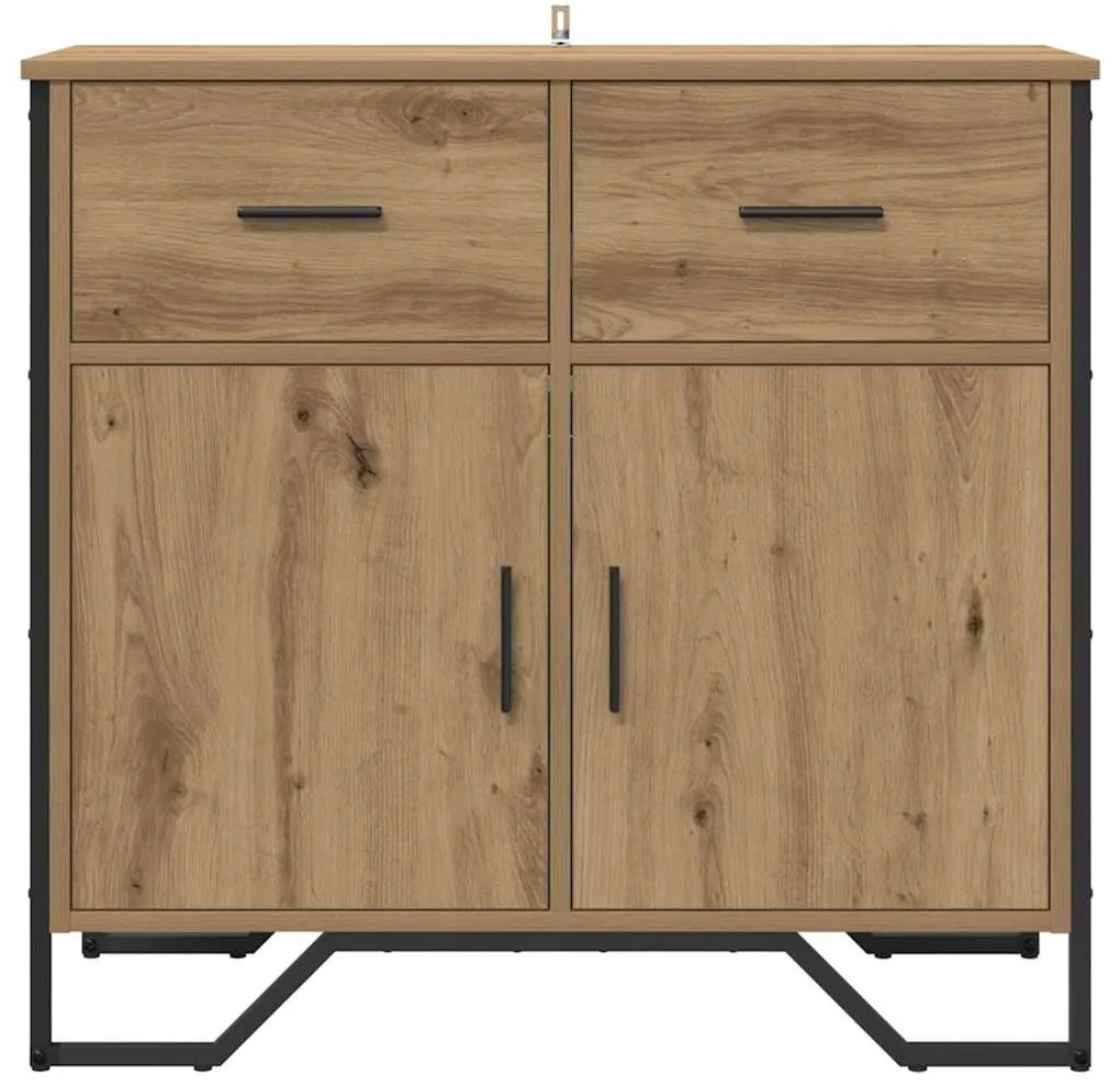 vidaXL Πλαϊνό γραφείο με συρτάρι artisan δρυς 79.5 x 35.5 x 74.5 εκ