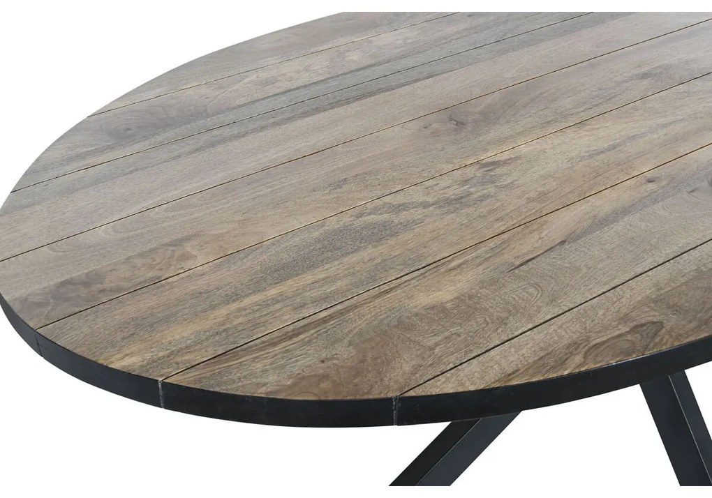 Τραπεζαρία DKD Home Decor Μαύρο Φυσικό Μέταλλο Ξύλο από Μάνγκο 200 x 100 x 76 cm