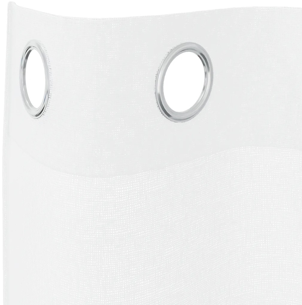 vidaXL Κουρτίνες με κουρτίνες 2 pcs Λευκό 140 x 225 cm Πολυεστέρας