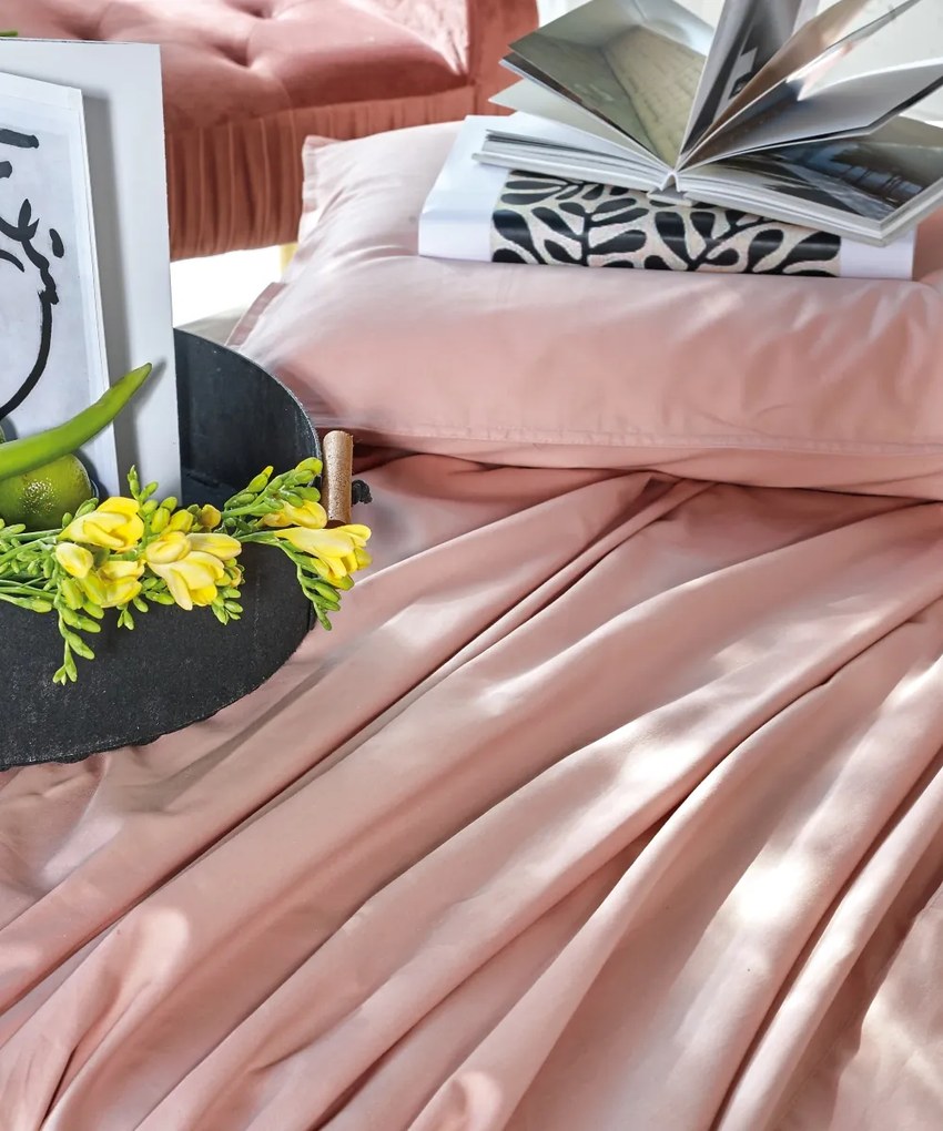Σεντόνι King Size Βαμβακοσατέν Opulence 1907 Salmon Pink 280x270 - Kentia