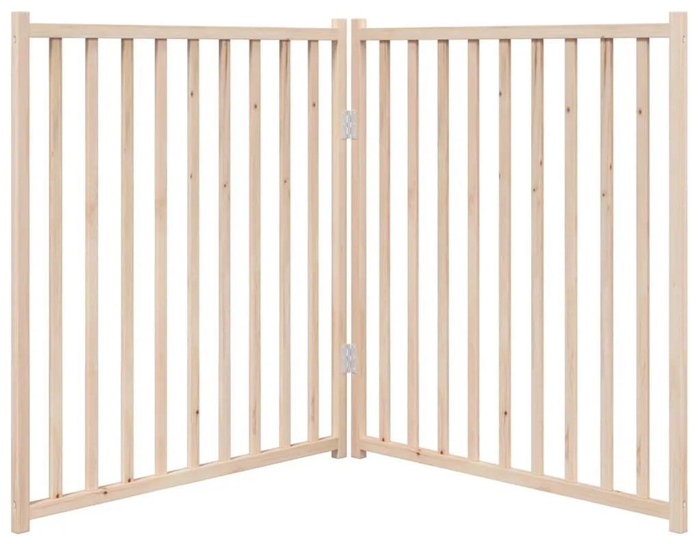 vidaXL Πύλη σκύλου πτυσσόμενη 2 πάνελ 160 cm από μασίφ ξύλο ελάτης