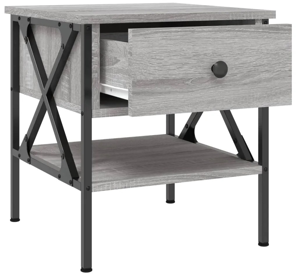 vidaXL Κομοδίνα 2 τεμ. Γκρι Sonoma 40x42x45 εκ. από Επεξεργασμένο Ξύλο