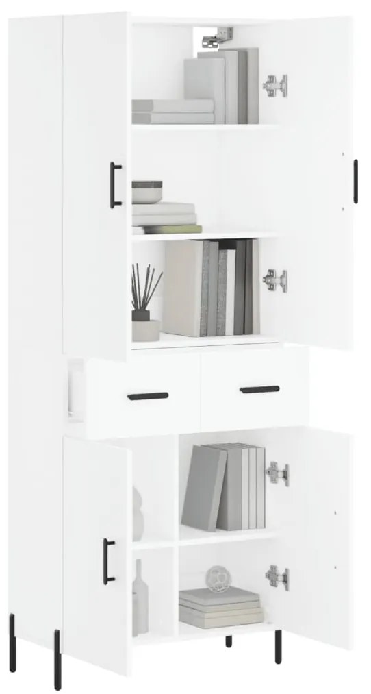 vidaXL Ντουλάπι Λευκό 69,5x34x180 εκ. από Επεξεργασμένο Ξύλο